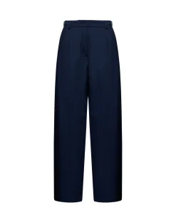 Wide trousers with structured pleats
