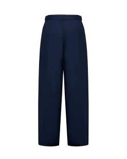 Wide trousers with structured pleats