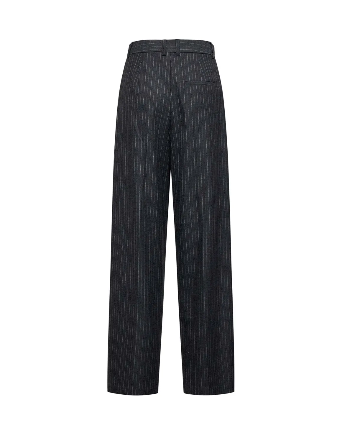 Wide trousers with thin stripes