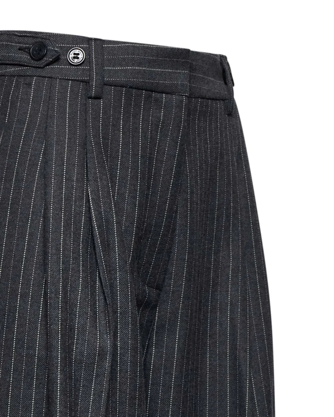 Wide trousers with thin stripes