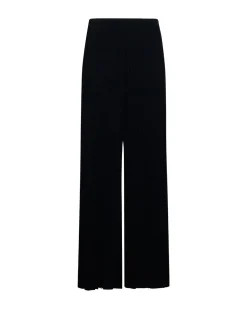 Wide trousers with vertical ribs