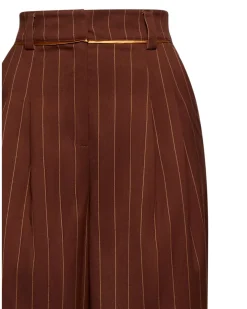 Wide trousers with vertical stripes