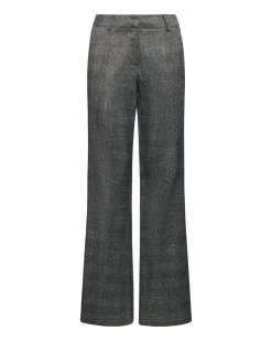 Wide-leg trousers with checked pattern