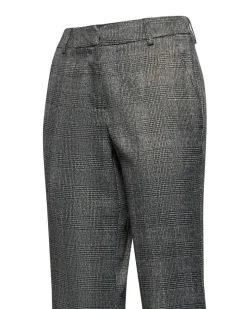 Wide-leg trousers with checked pattern