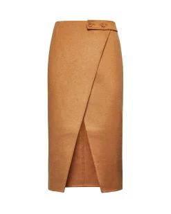 Wrap skirt with side buttoning