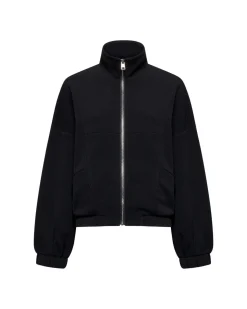 Zip-up sweatshirt with high neck